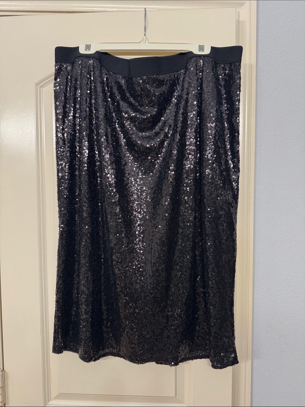 Lane Bryant Black Sequin Midi Skirt Sz 22
